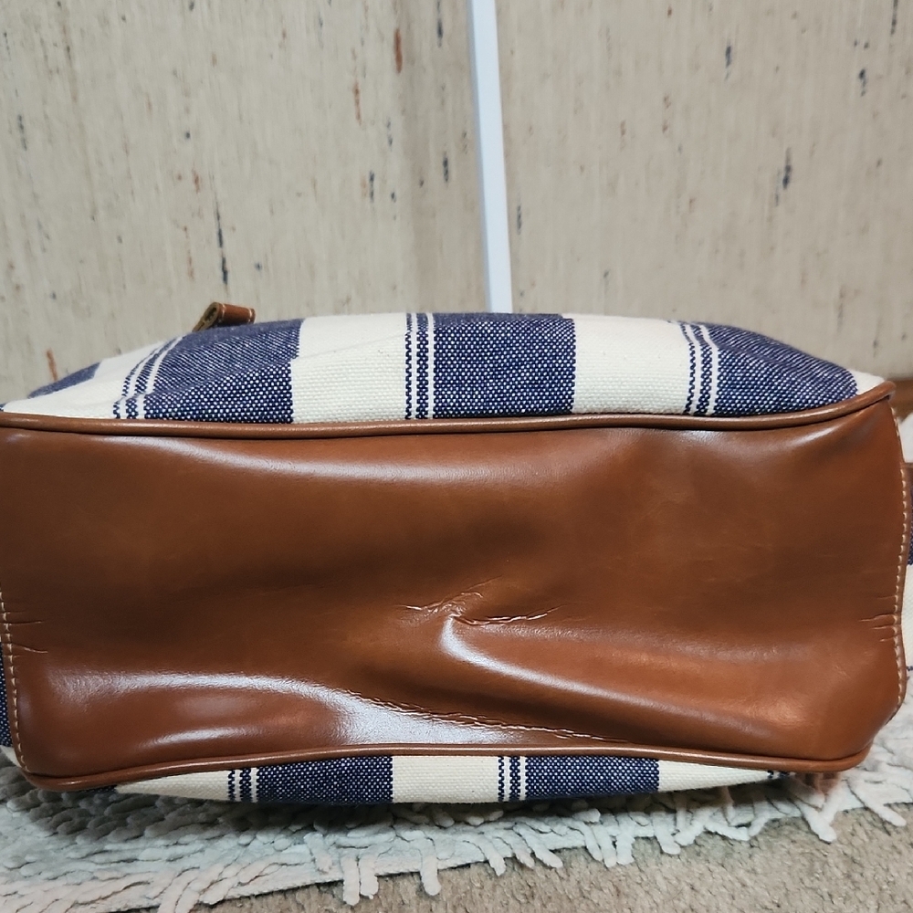 Capezio Blue and White Striped Crossbody Bag - Picture 8 of 9